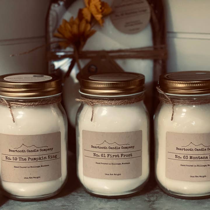 Pack varié de pots en verre de 14 oz - Automne - 15 bougies pour la vente par Beartooth Candle Company