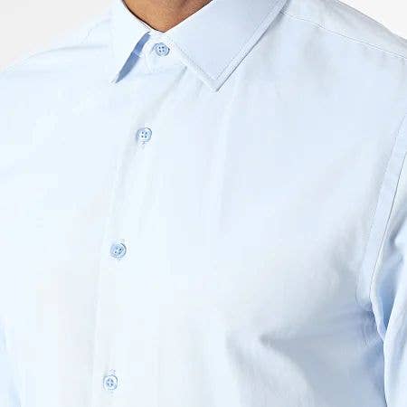 MACKTEN - Wholesale Button Down Shirt - Men's - Men's slim sky blue shirt2