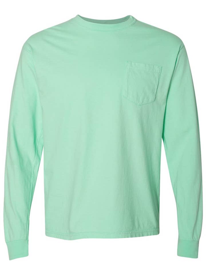 MYES BULK APPAREL - Wholesale T-Shirt - Unisex - Comfort Colors 100% Cotton Long Sleeve Pocket Unisex Shirt20