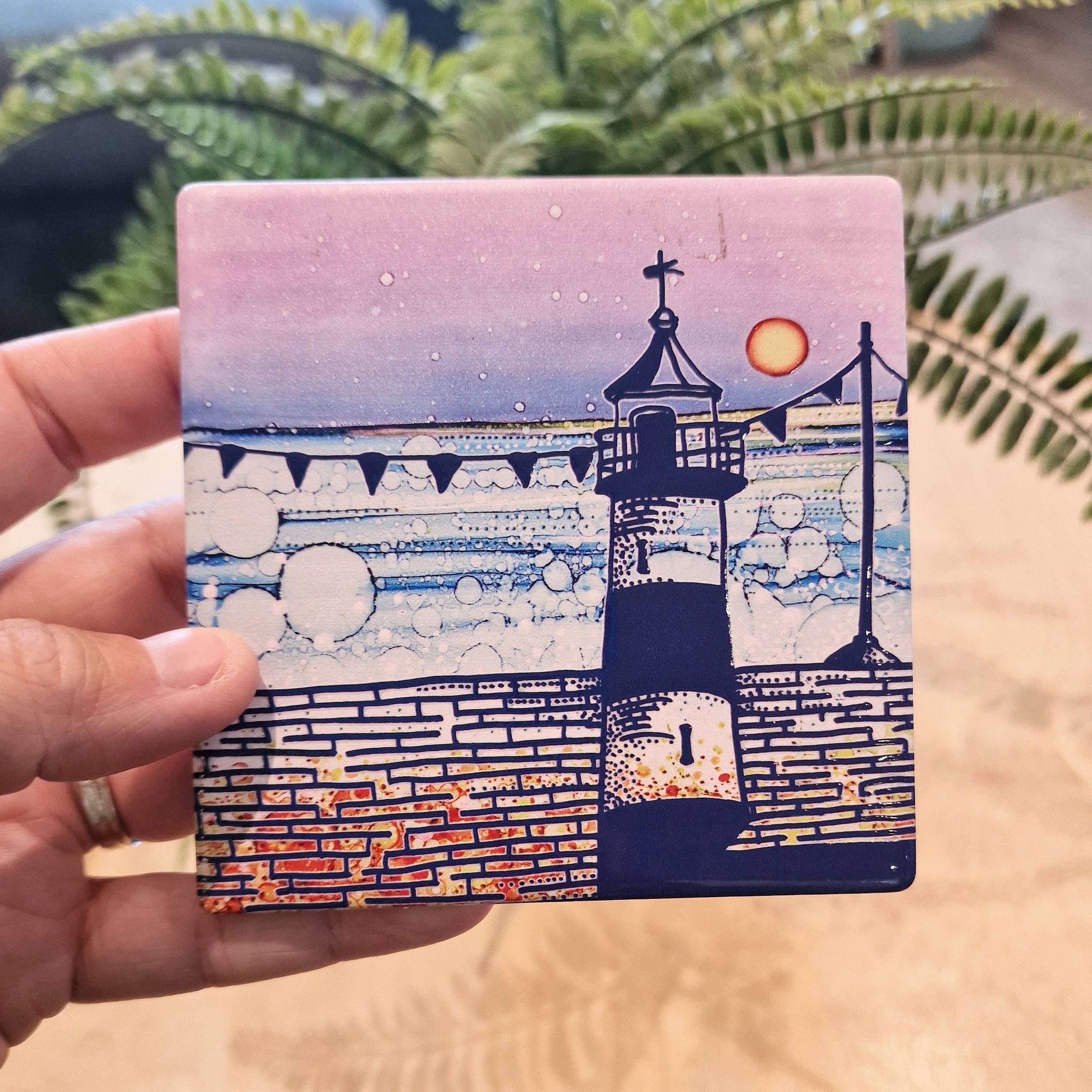 By Jo Crafts – wholesale Coasters – 130-C Lighthouse (CR) Coaster0