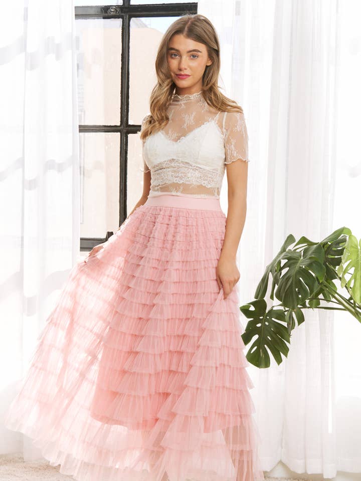 Sweet Generis - Vendita all'ingrosso Gonna - Donna - GONNA MAXI A STRATI IN TULLE A CASCATA1