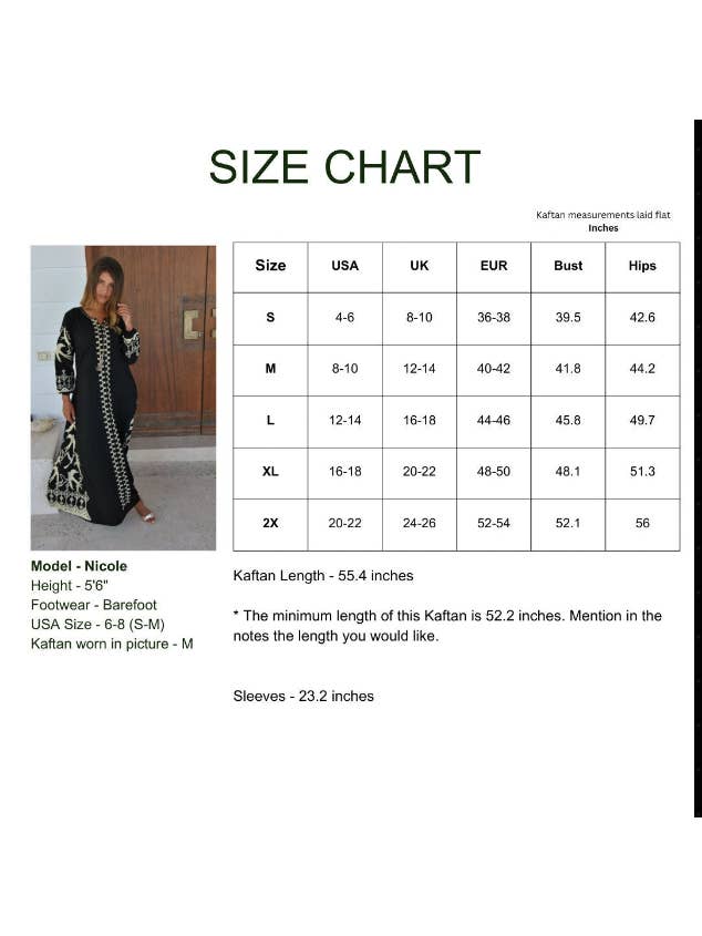 Gipci - Wholesale Kaftan – Women's - Black Flock of Birds Embroidered Caftan, Caftans for Women2