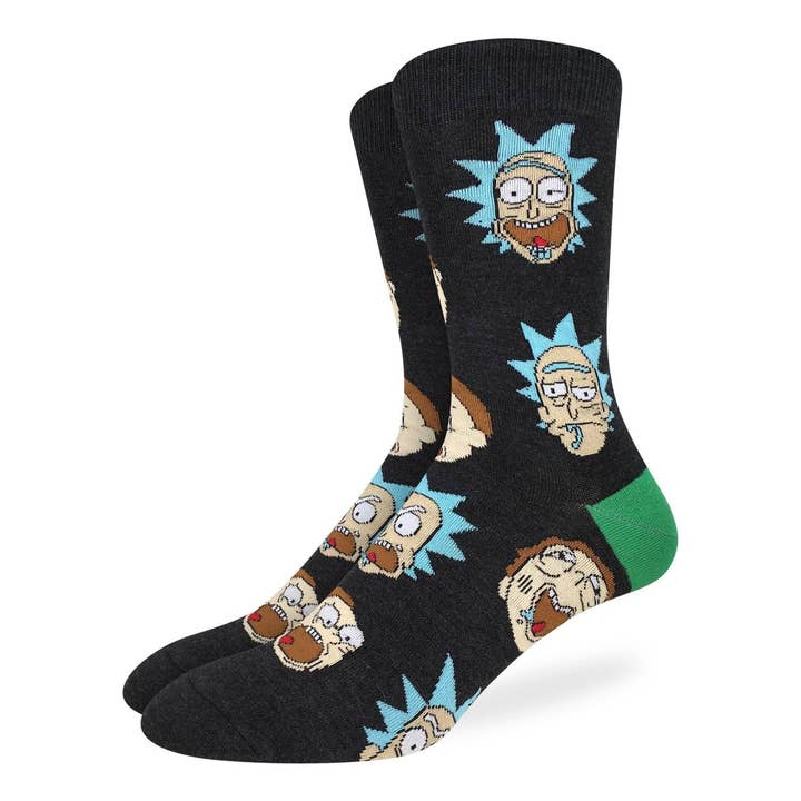 Calcetines de Hombre Grande y Alto Rick y Morty, Expresiones Faciales para venta al por mayor de Good Luck Sock