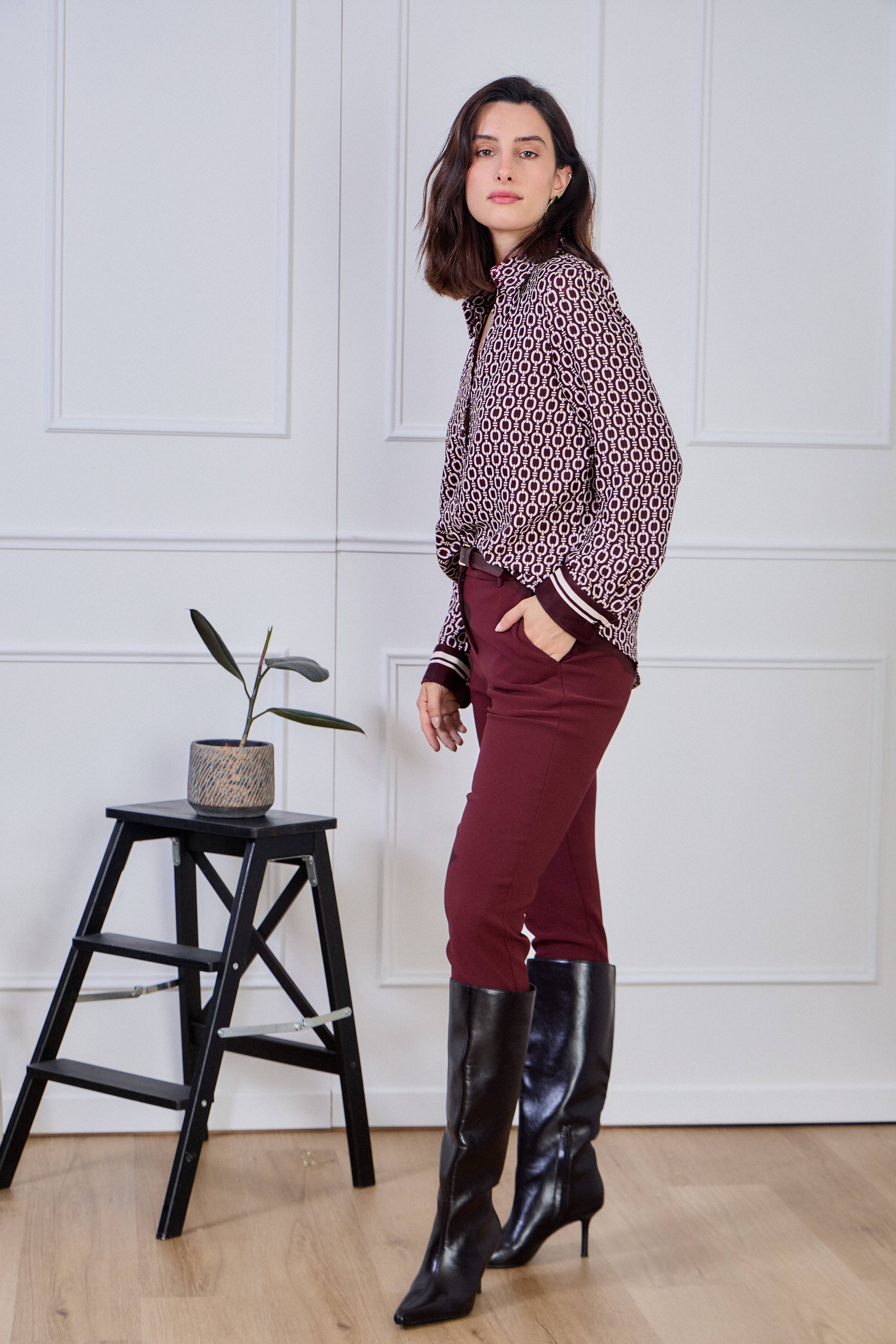 LULUMARY - Wholesale Overhemd met knopen - Dames - Kettingprint overhemd CH352A17