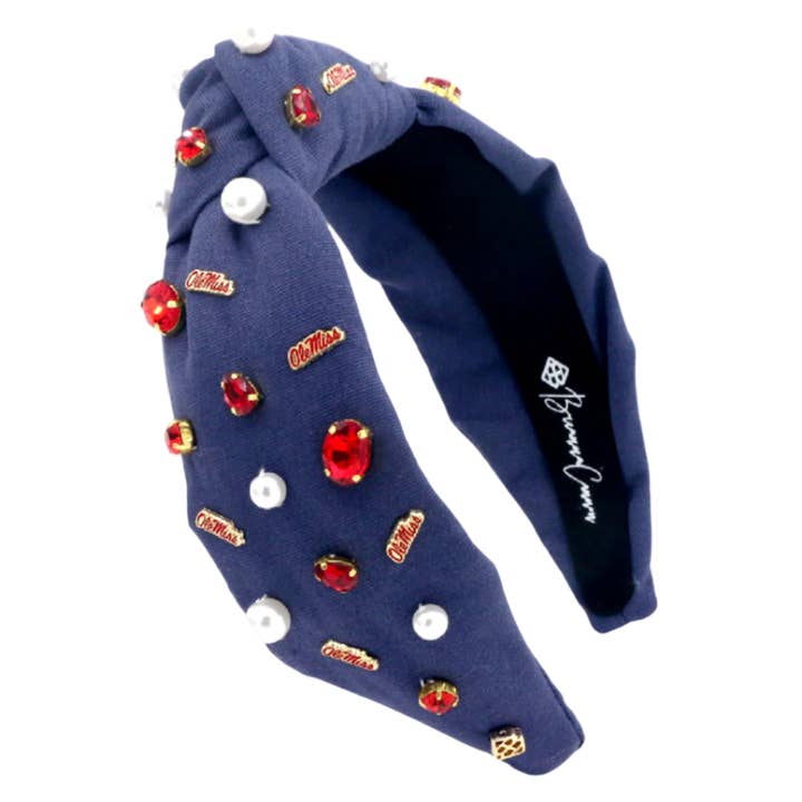 Navy Ole Miss Logo Headband for wholesale by Brianna Cannon