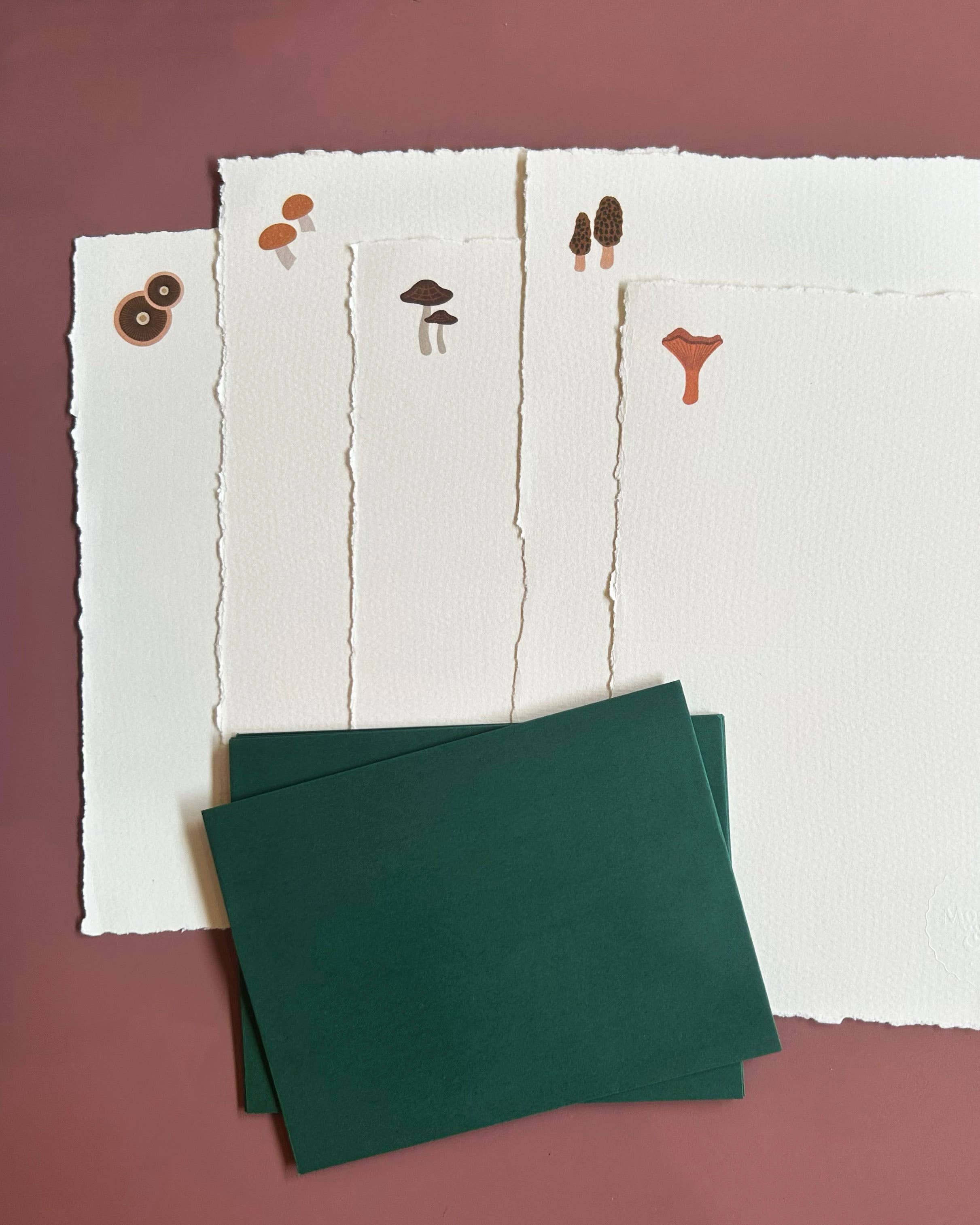 Moon&June Studio - Wholesale Stationery/Notecard Set - Mushroom Letter Set Stationery / Handmade Paper2