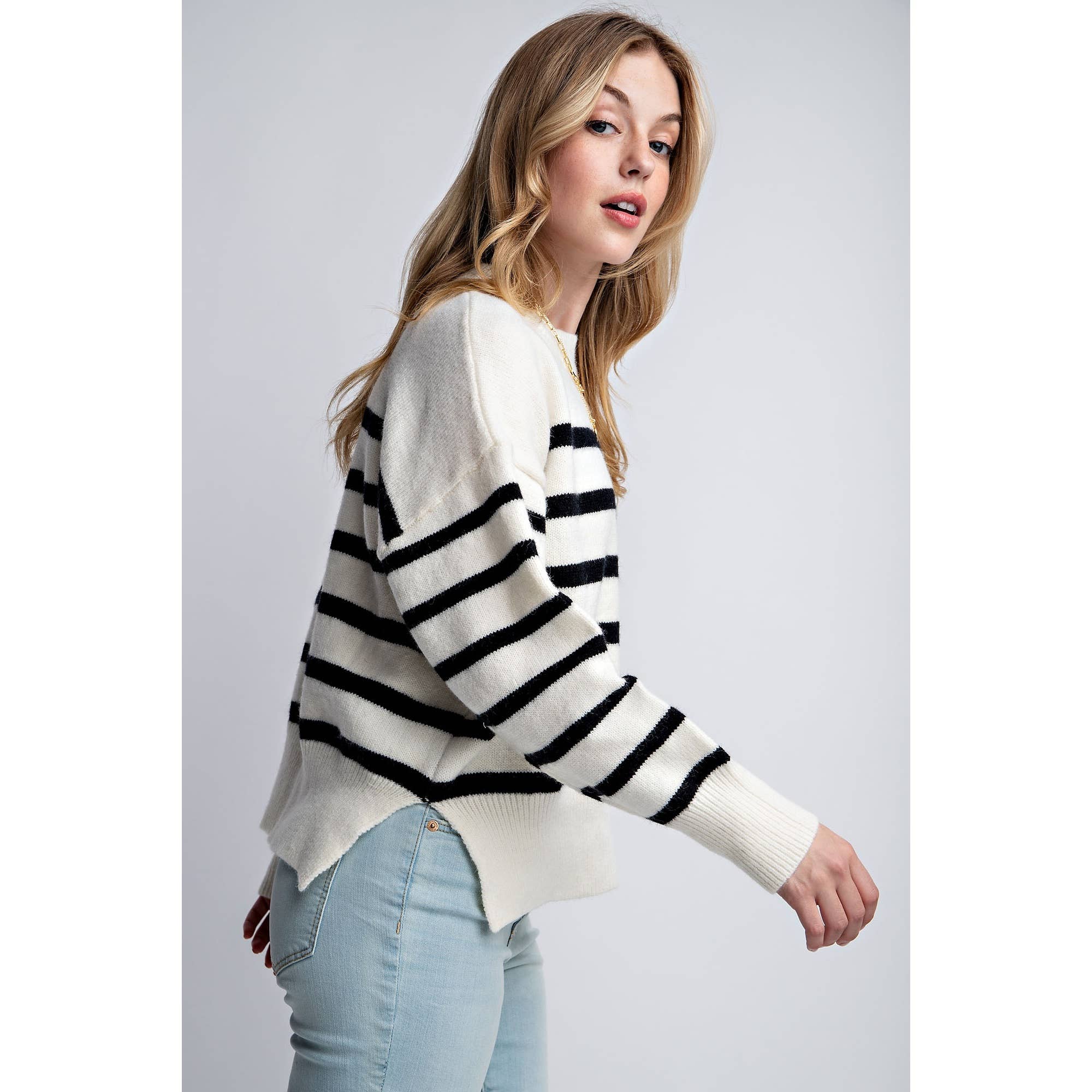 Sweet Generis - Wholesale Knit Sweater - Women's - CLASSIC STRIPE OVERSIZE PULLOVER8
