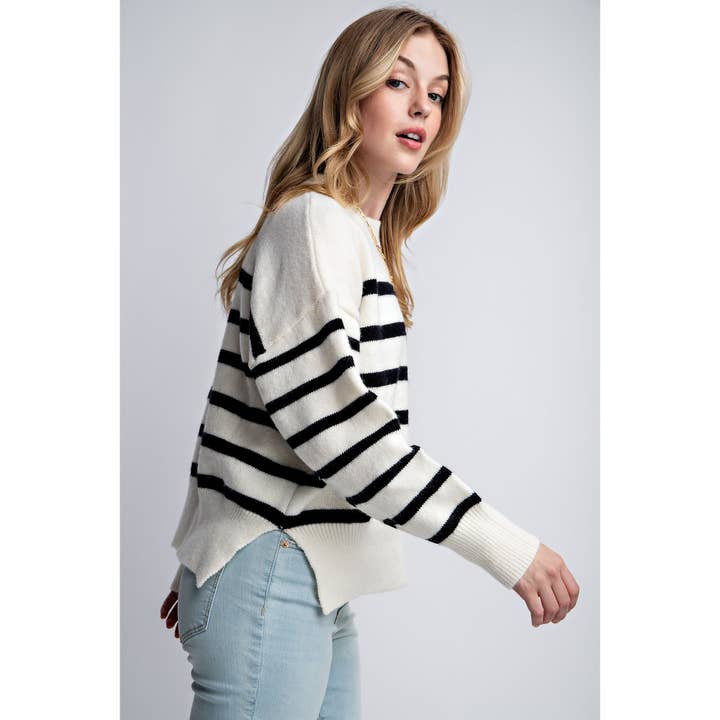 Sweet Generis - Wholesale Knit Sweater - Women's - CLASSIC STRIPE OVERSIZE PULLOVER8