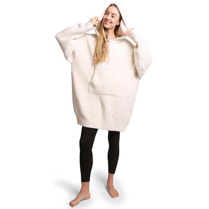 Sensibling Corp. - Wholesale Throw blanket - Solid Color Soft Hooded Blanket Hoodie with Pocket4