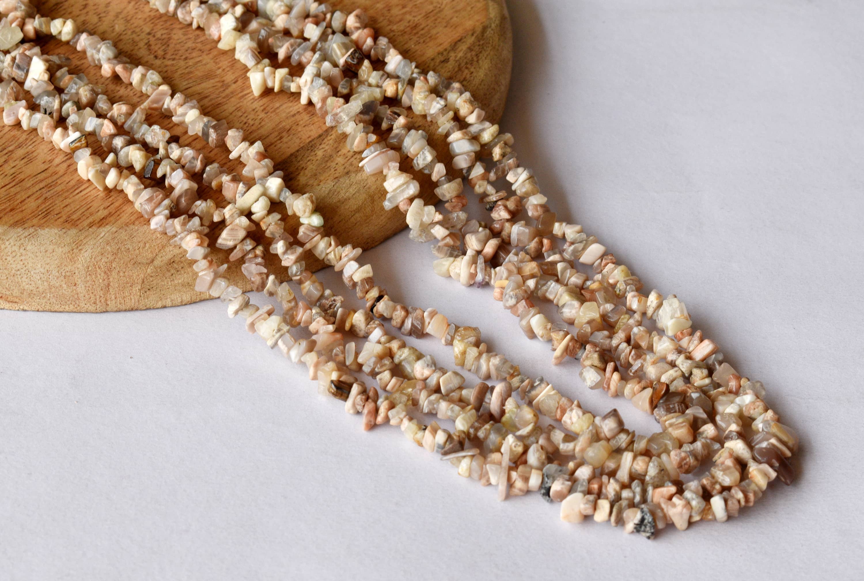 Soothing Crystals – wholesale Beaded/pearl necklace – Moonstone Chip Beads Necklace, Crystal Uncut Beads7