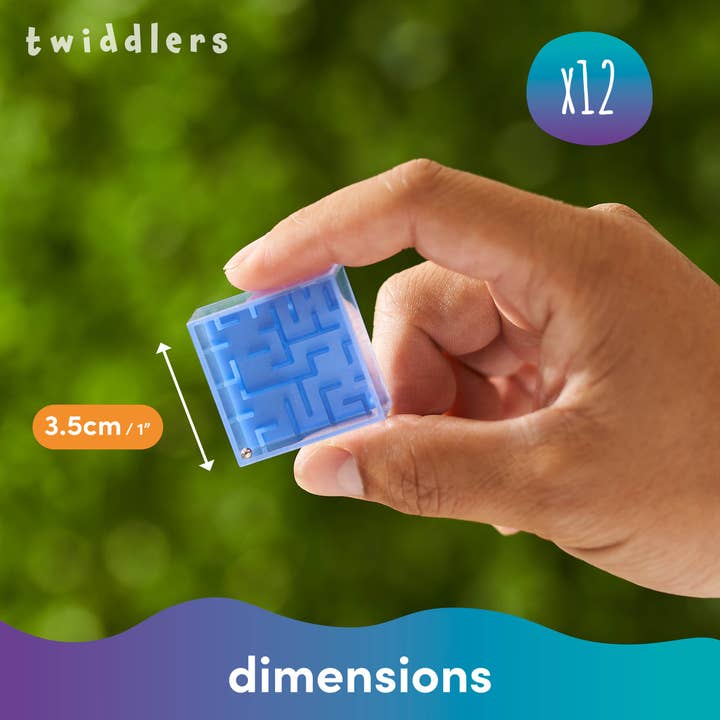 The Twiddlers - Wholesale Puzzle - Kids - 24 Mini Maze Puzzle Cubes, UV Reactive Games, Brain Teaser