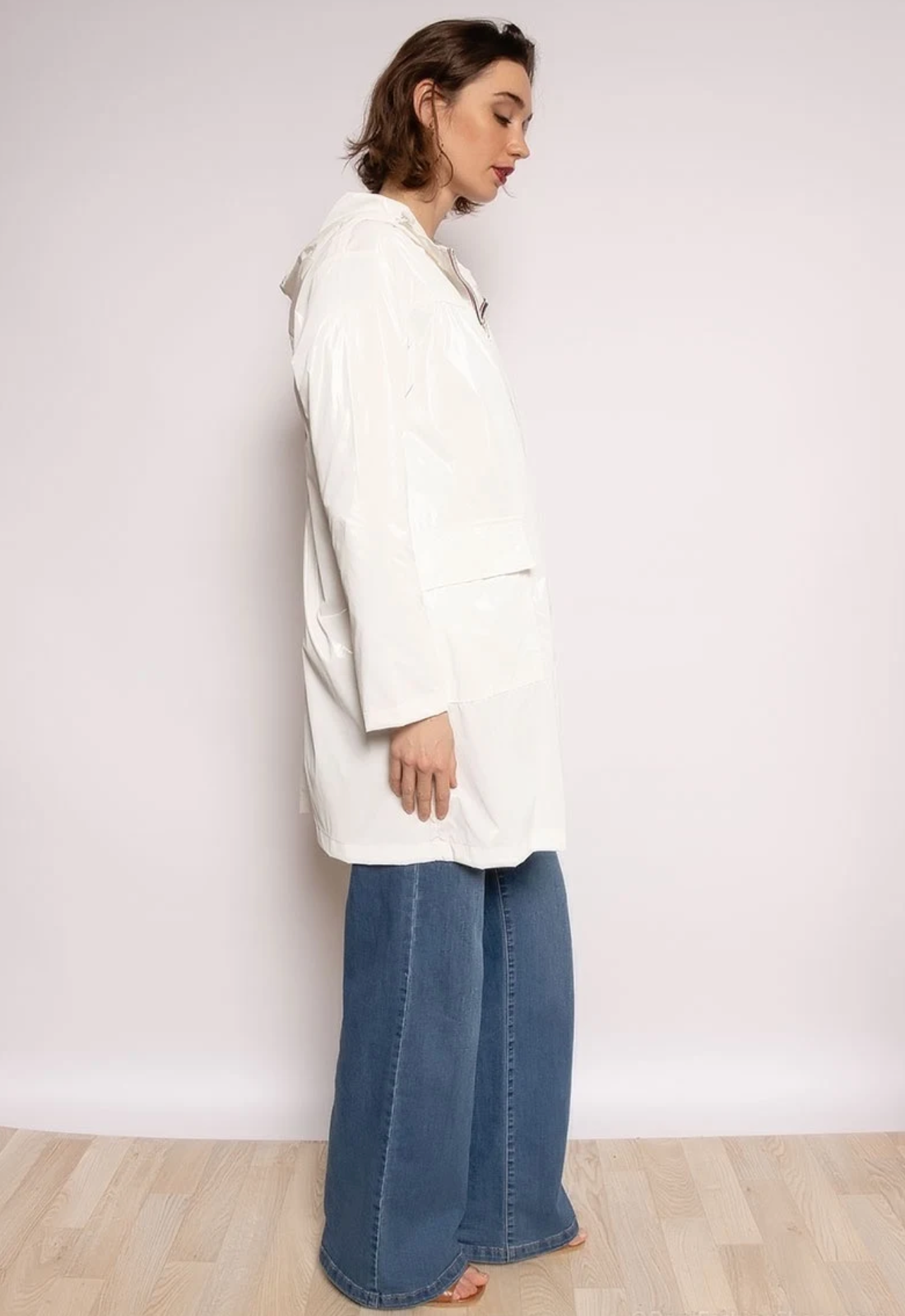 Escandelle Paris – Capa de chuva - Mulher por atacado – Parka encerada longa, Corta-vento impermeável leve8