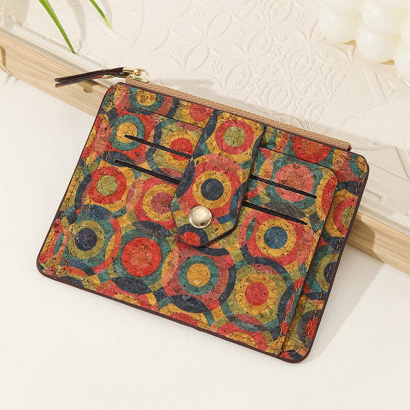 Dipped Shop - Wholesale Wallet - Women's - Cork Vintage Print Card Cases Wallets DP25C6613