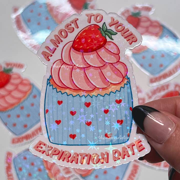 Autocollant d'anniversaire amusant « Almost To Your Expiration Date » pour la vente par The Messy Artist Co.