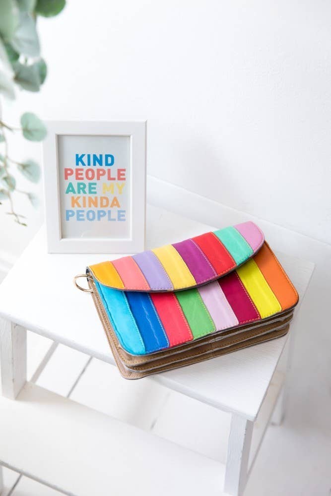 Miss Milly Limited – wholesale Axelremsväska – Dam – Aditi Randig Återvunnen Läderhandväska4