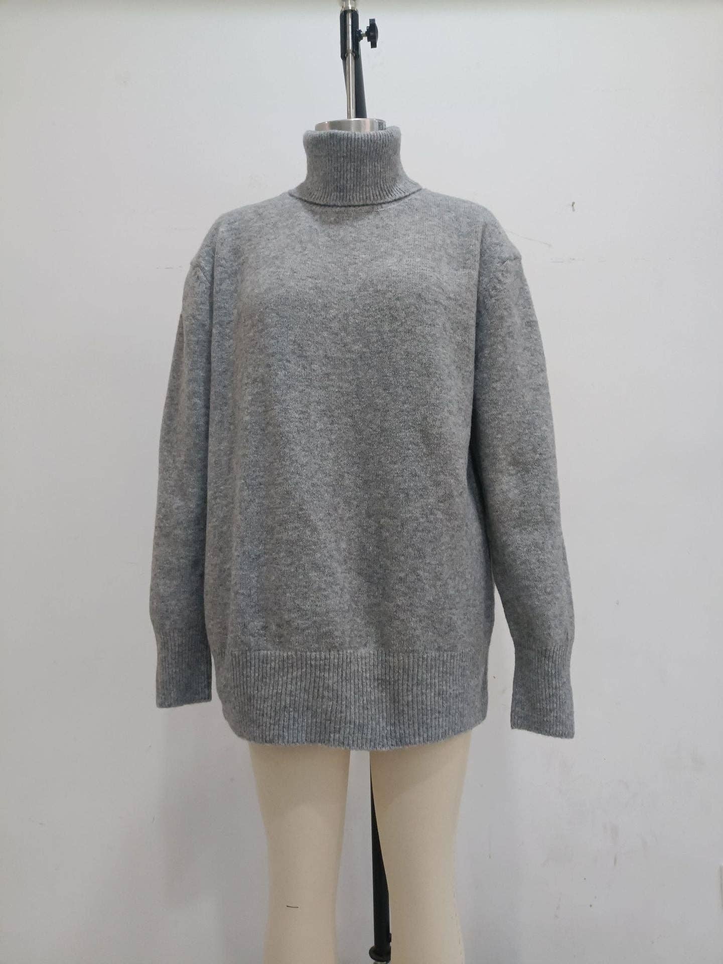 Marayn - Wholesale Knitted jumper – Women′s - Cozy Oversized Turtleneck Knit Sweater for FallWinter28