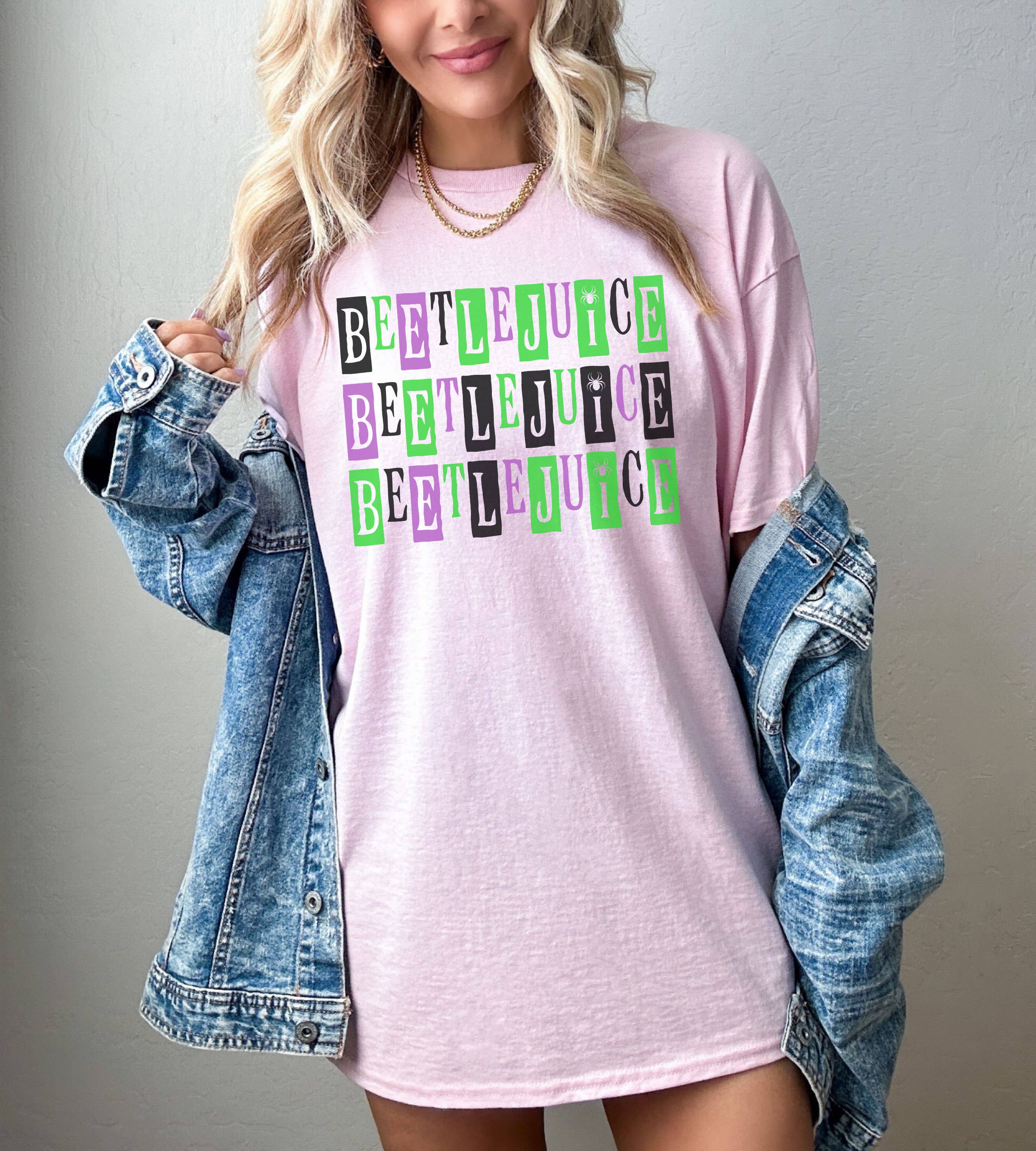 SONDO DESIGN LTD – wholesale Tunika - Dam – Halloween Beetlejuice Skjorta, Sandworm Beet Randig Skjorta4