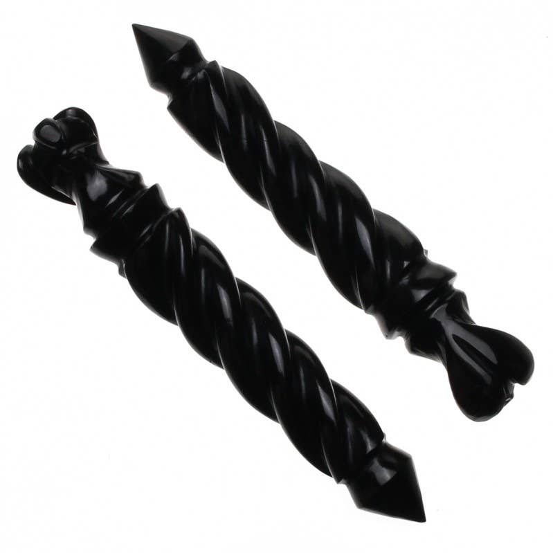 UniArt - Wholesale Spiritual Stone/Crystal - Power wand with angel, black obsidian2