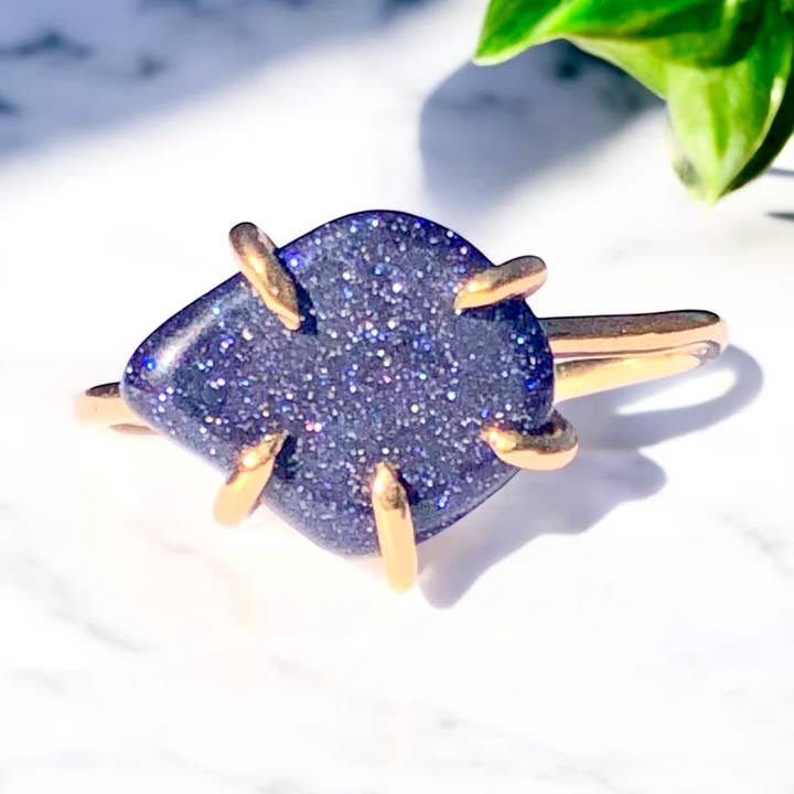 Blue Sand Stone Ring for wholesale by Anne Swain Jewelry