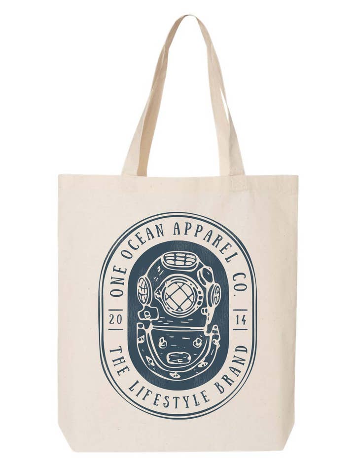 Diver Helmet Tote for wholesale by One Ocean Apparel