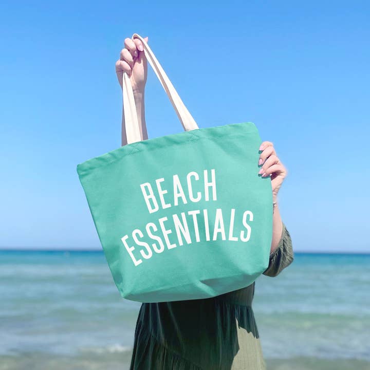 Essentiels de plage - Sac fourre-tout en toile Sea Glass pour la vente par Alphabet Bags
