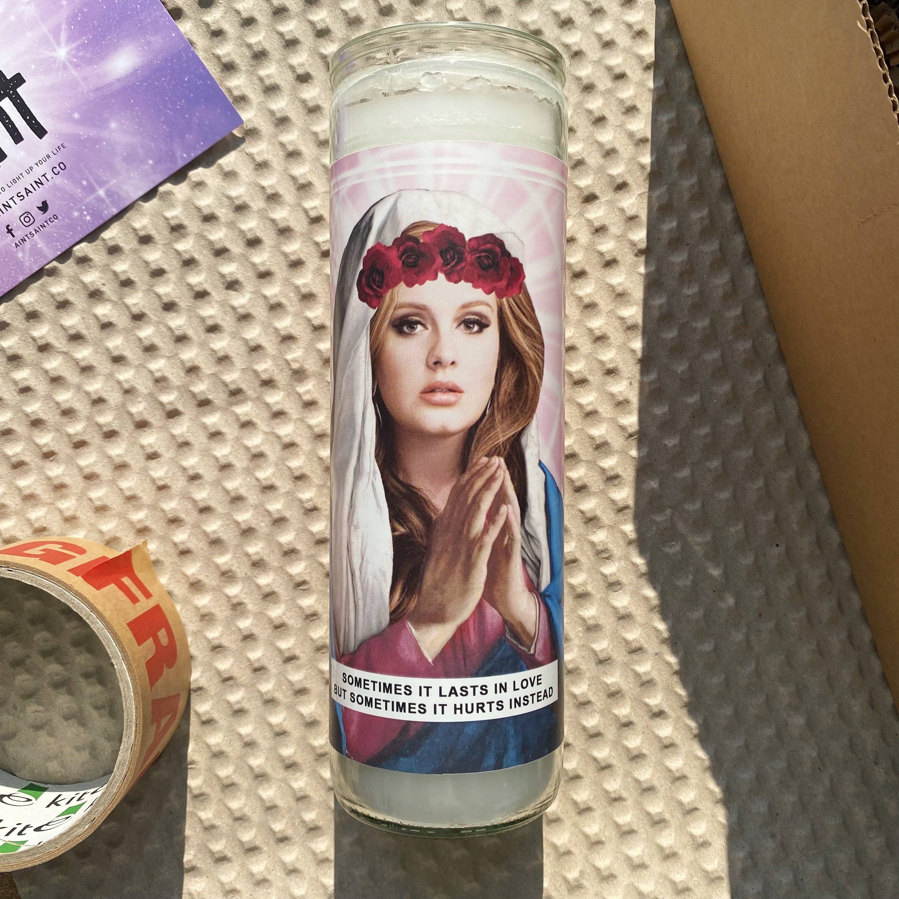 Ain't Saint – wholesale Votive candle – Saint Adele Prayer Candle1