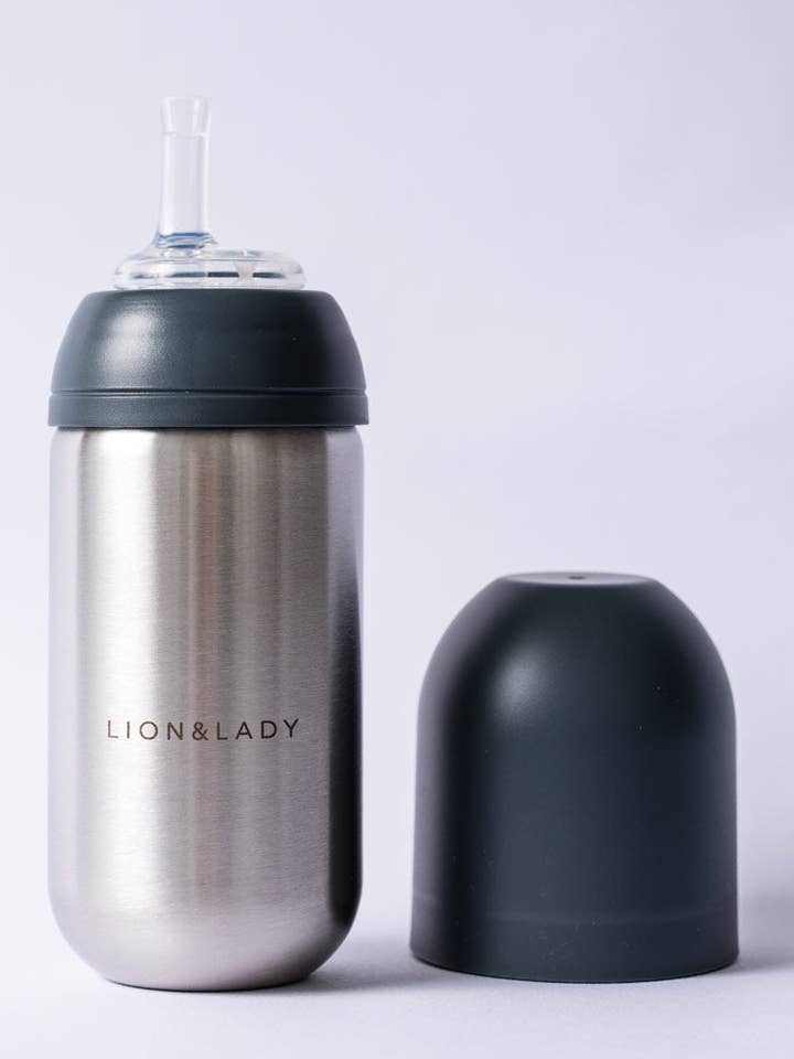 Toddler Straw Cup - 350ml 18/8 Stainless Steel for wholesale by Lion & Lady