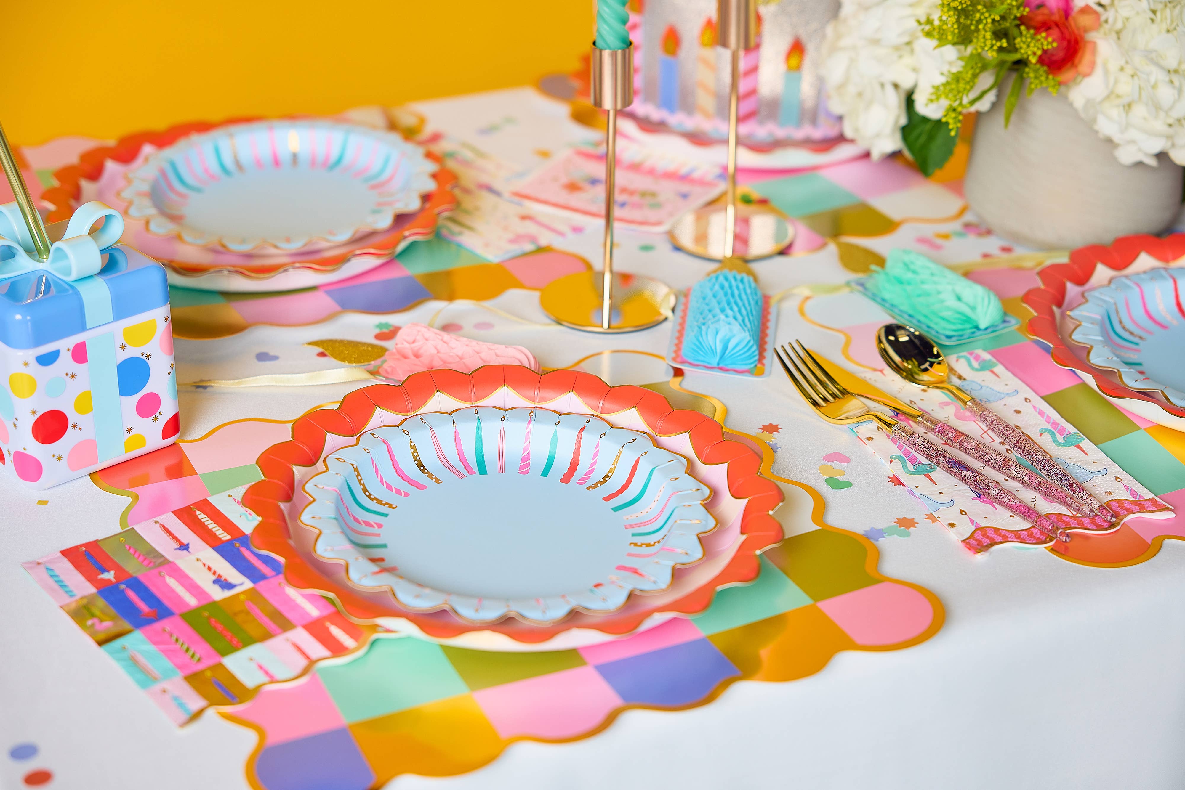 Packed Party - Wholesale Disposable Plate - Birthday Wishes Dessert Plate Set3