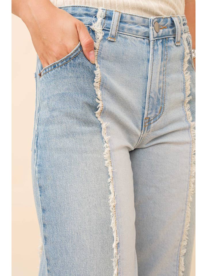 LAVAGGIO LEGGERO 63004P - Jeans corti larghi da papà in vendita all'ingrosso su Faire