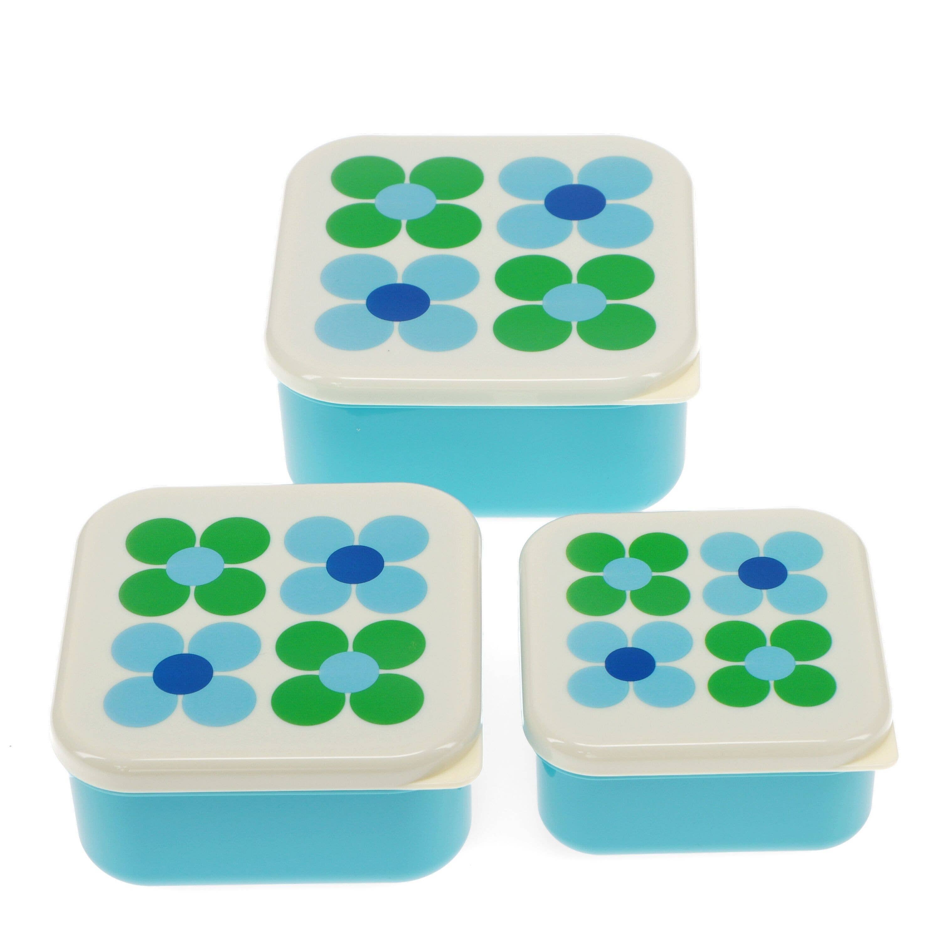 Rex B2B - UK – wholesale Lunch bag/box – Snack Boxes (Set of 3) - Blue And Green Daisy0