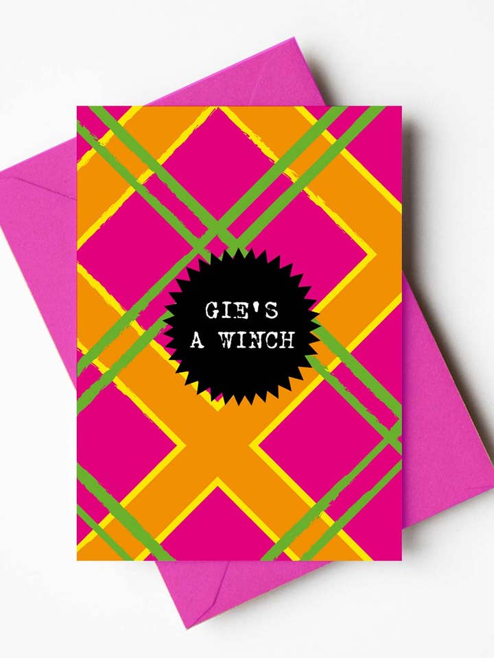 Scottish Neon Tartan Card for Special Occasions for wholesale by Hiya Pal