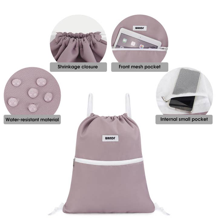 wandf - Wholesale Drawstring bag – Unisex - WANDF Drawstring Backpack Sport Yoga Gym Shopping String Bag73
