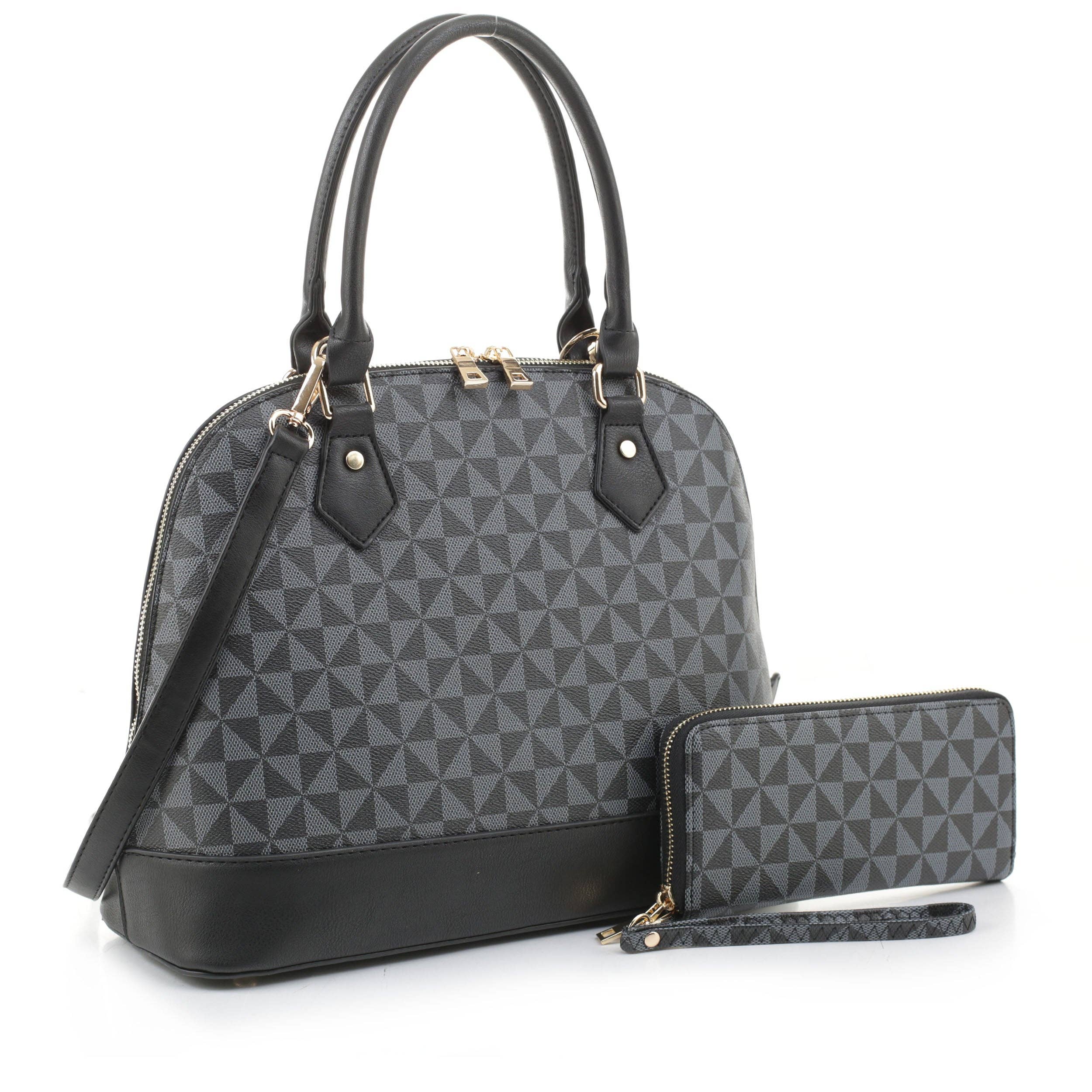 Isabelle Handbags - Vendita all'ingrosso Cartella - Donna - Set Borsa a Cupola con Monogramma Geometrico M201876