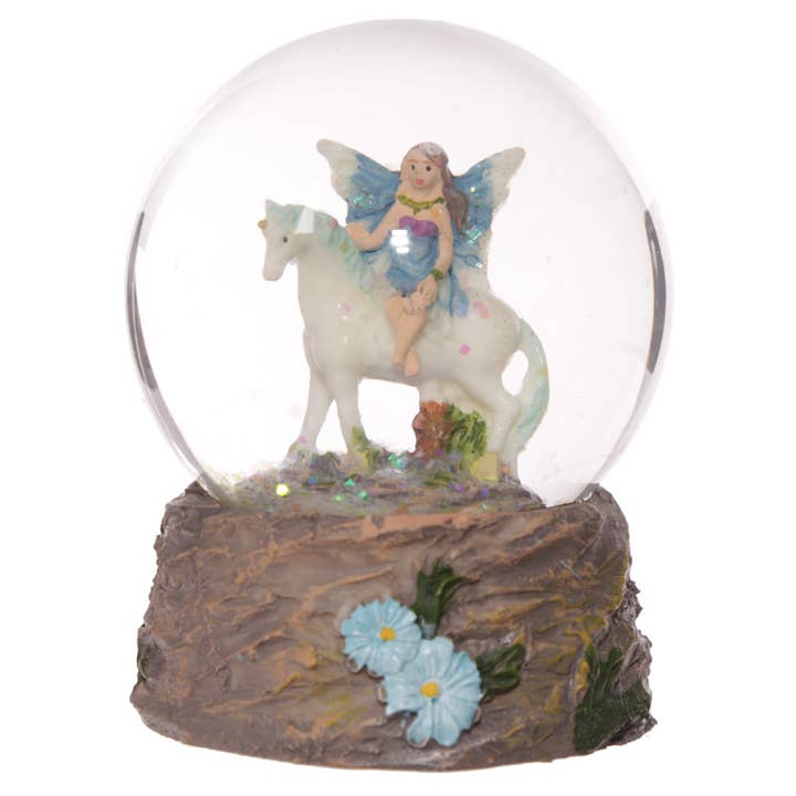 Puckator Ltd - Wholesale Snow Globe - Flower Fairy Riding Unicorn Snow Globe