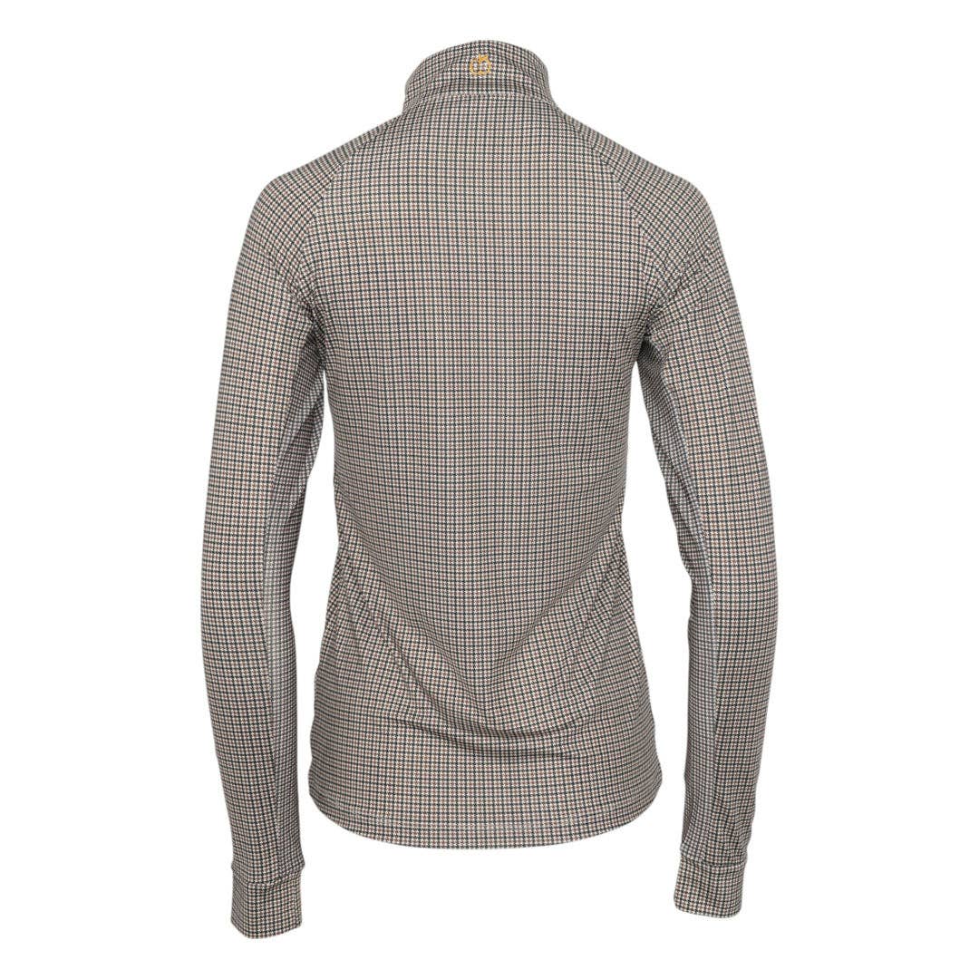 Tan Dapplebay Bay Houndstooth 1/4 Zip Riding Top for wholesale on Faire3