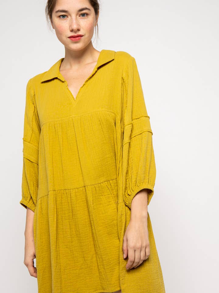 COTTON SHIRT MINI DRESS MDR8963 for wholesale by &MERCI