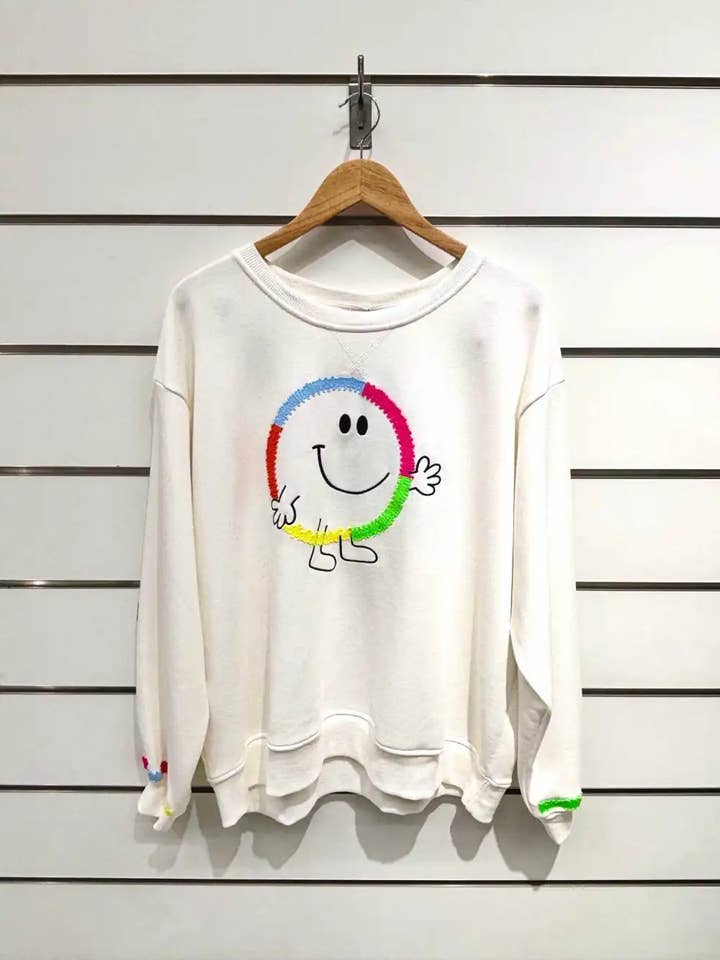 Chilli Girl Collection – wholesale Sweatshirt - Dam – Sweatshirt med rund hals och smileymotiv2