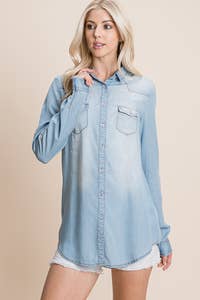 Able – wholesale Buttoned-down shirt – Women's – Denim Shirt8