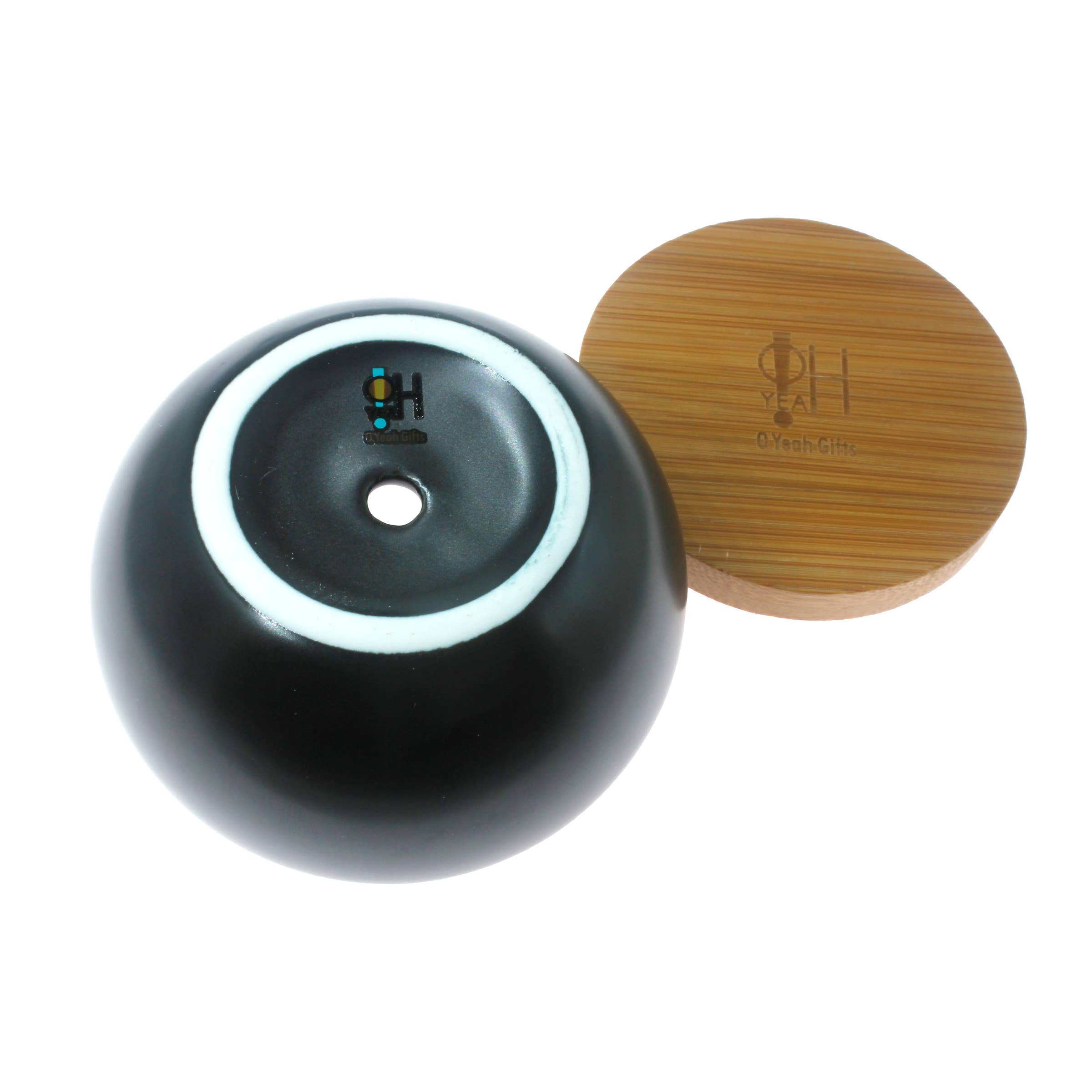 O Yeah Gifts - Wholesale Plant Pot - Black Ceramic Planter | 3.5" Round Pot with Bamboo Saucer1