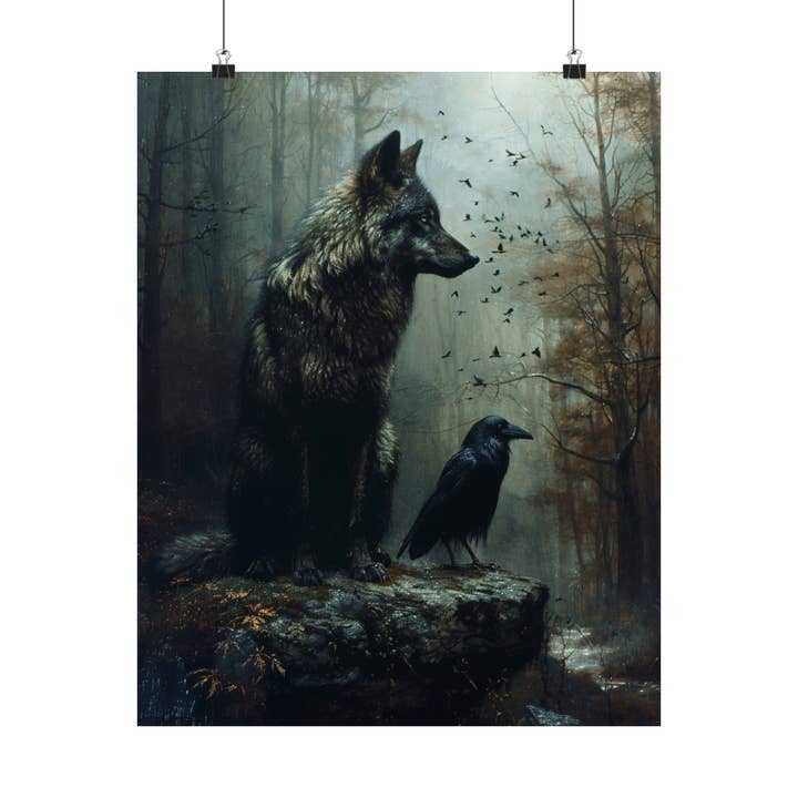 Ye Curiosity Shoppe - Wholesale Art Print - Wolf and Raven Art Print2