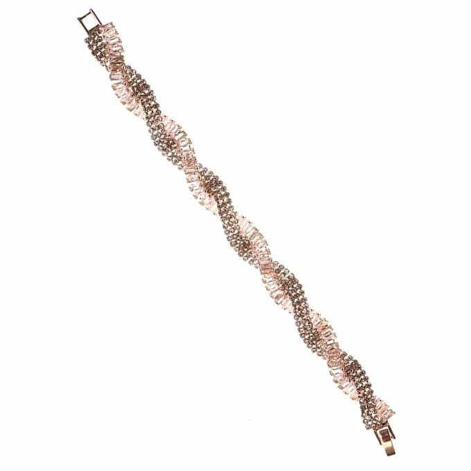 Bracelet en strass cubique Twisted Snap Box pour la vente par Diacly