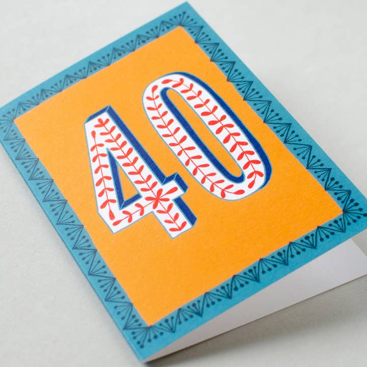 Maggie Magoo Designs - Wholesale Birthday Card - Greetings Card - Happy 40th Birthday Yellow1