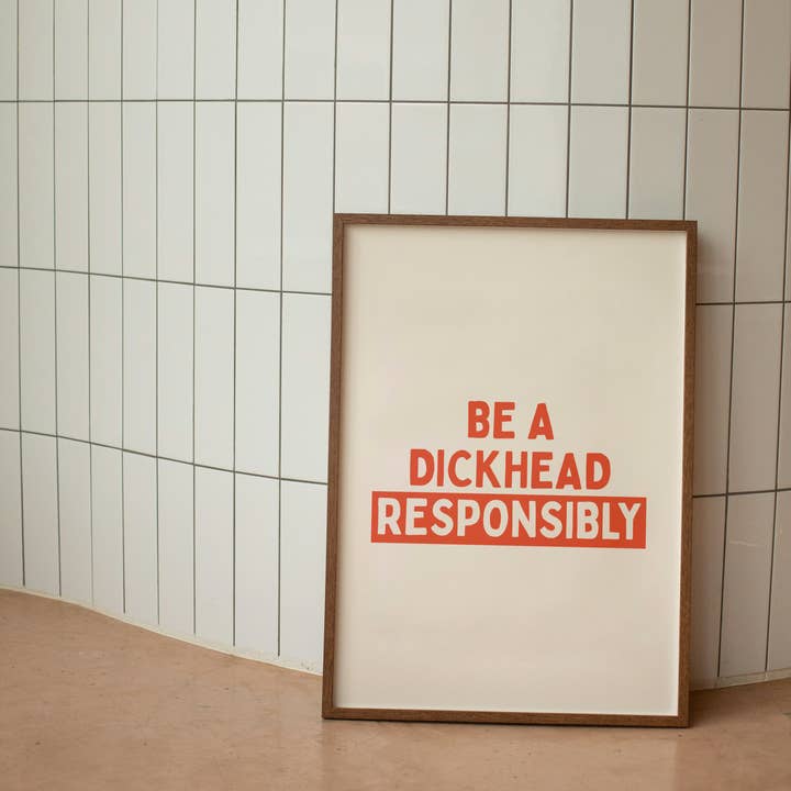 Be A Dickhead Responsibly | Lobster & Cream | Art Print for wholesale by Wisdom and Wonder Designs