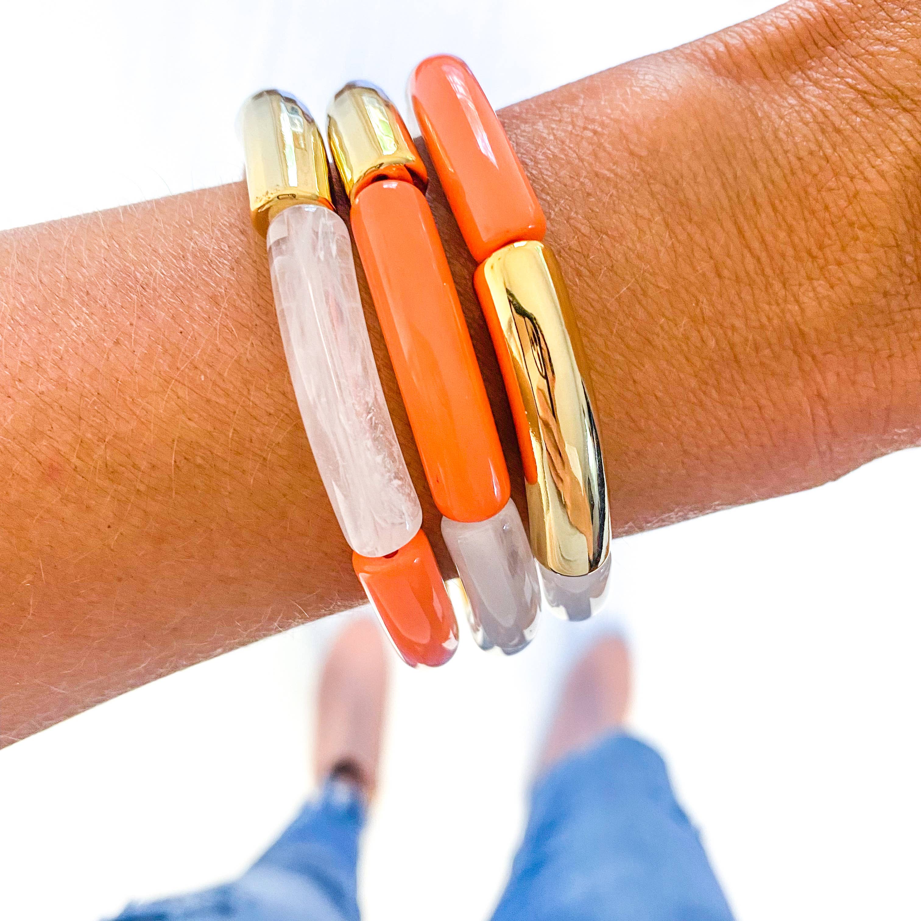 Savvy Bling - Wholesale Jewelry Set - Orange Game Day Bracelets & Necklaces7