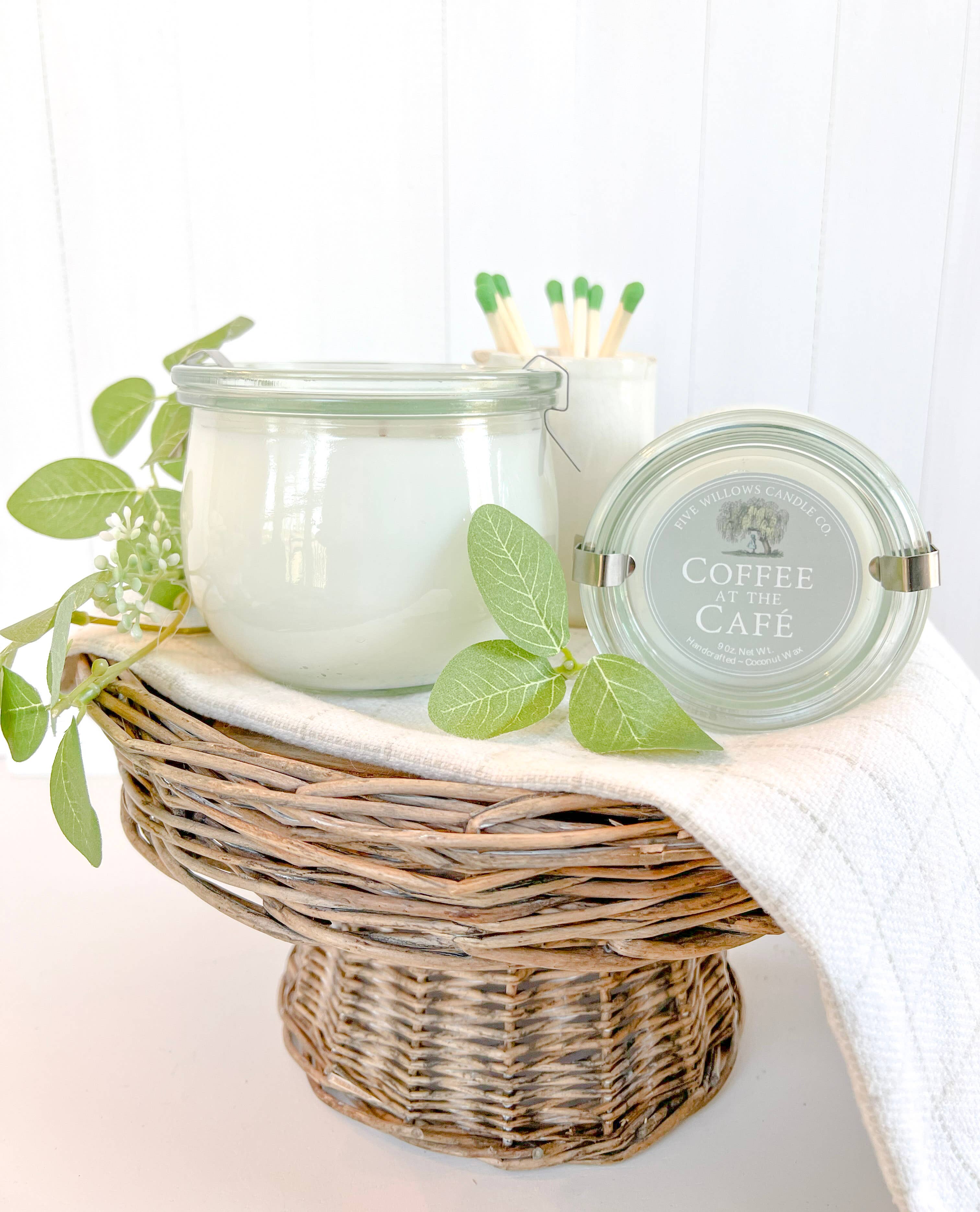 Five Willows Candle Co. - Wholesale Jar/Filled Candle - Coffee at the Cafe 9 oz. European Preserve Jar Candle0