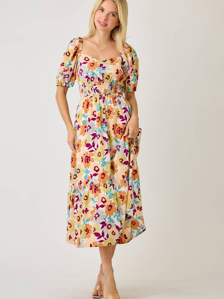 R603570 Blommig Midiklänning för wholesale av Rokoko by Dazz