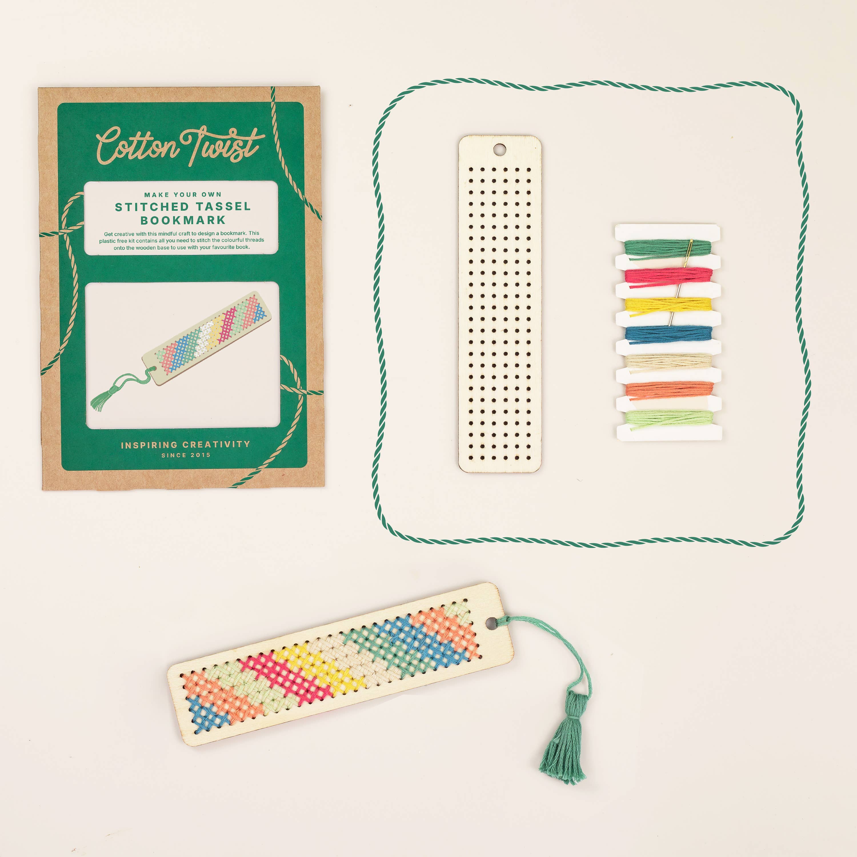 Cotton Twist (USA DUTIES PAID) - Wholesale DIY Craft Kit - Kids - DIY Craft Kit - Kids: Make Your Own Stitched Tassel Bookmark3