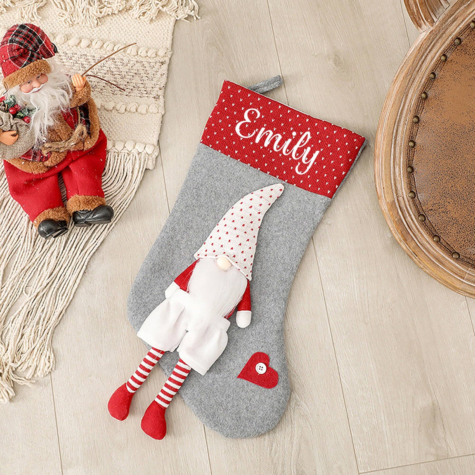 PersyBoo - Wholesale Holiday Stocking -  Christmas Stocking Gnome Design0
