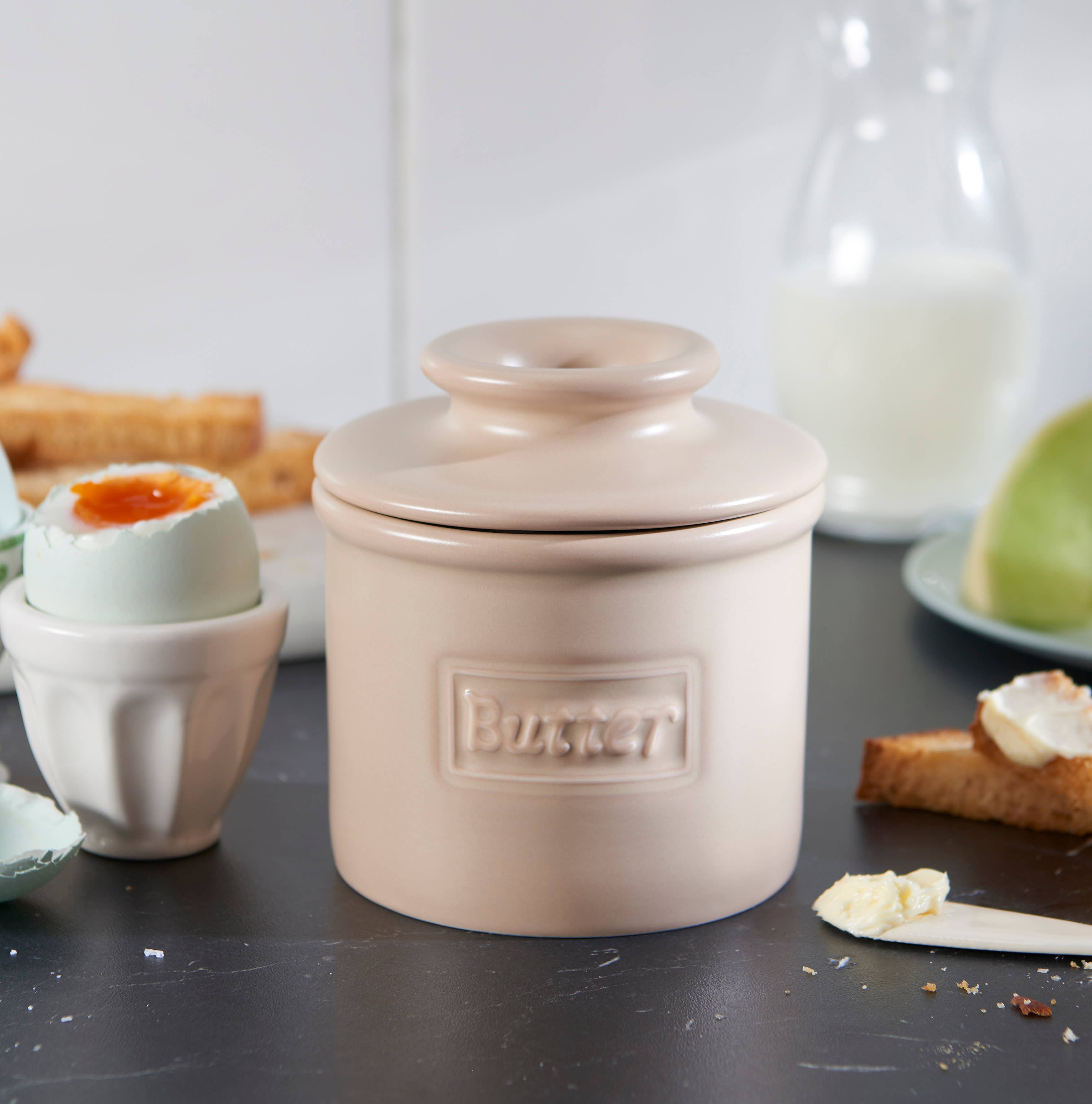 The Original Butter Bell® Crock - Wholesale Butter Dish - The Original Butter Bell® Crock - Cafe Matte Beige2