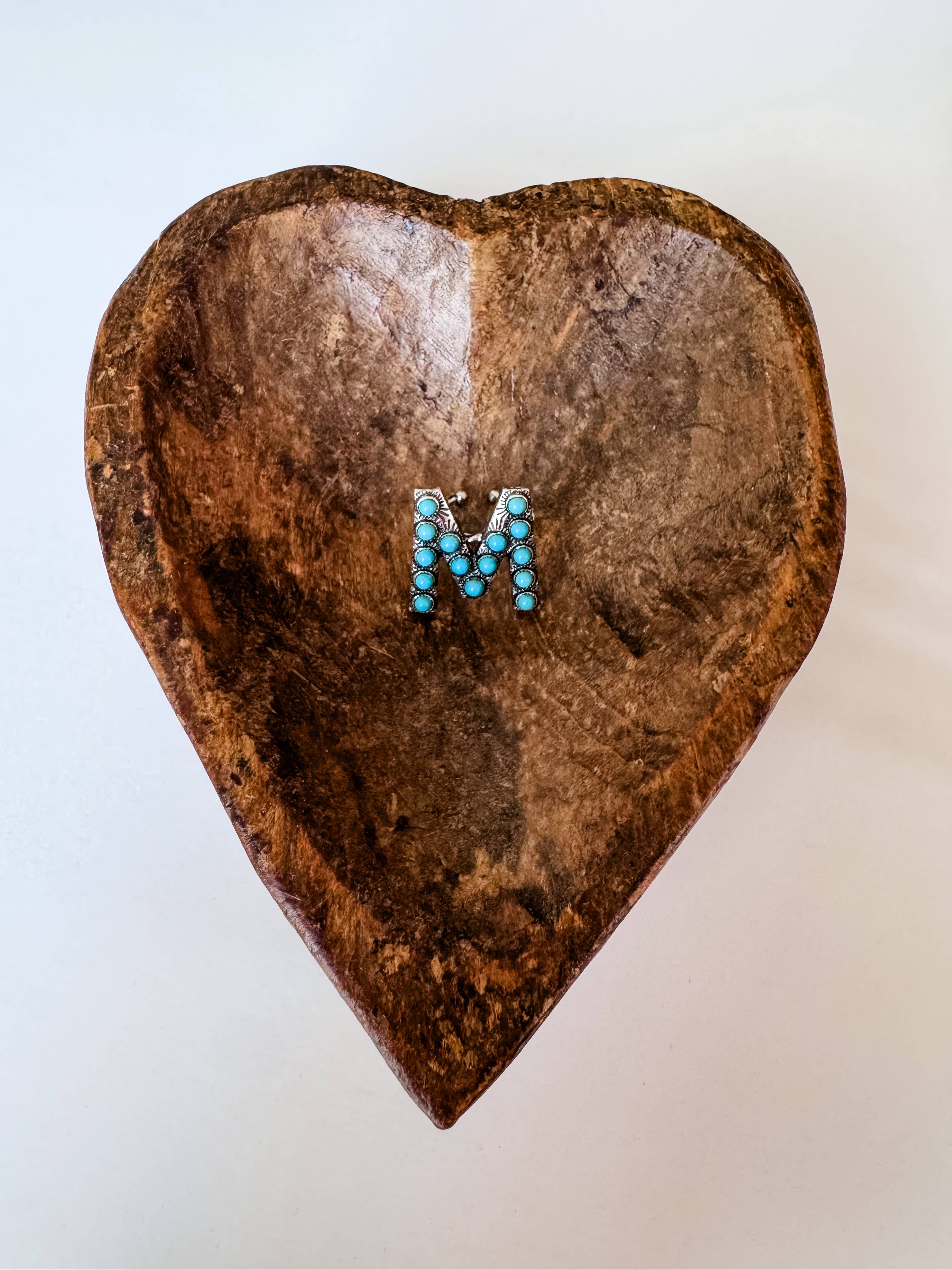 Boho Ranch Shop – wholesale Cocktail/statement ring – Initial Ring - Turquoise Stone Studs2
